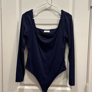 Aritzia Navy Blue Long Sleeve Bodysuit